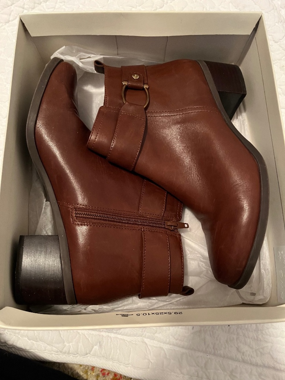 Anne Klein, leather ankle boots - new